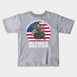 Studies Show 100% Of Corrupt Politicians Are Afraid Of Armed Citizens Kids T-Shirt